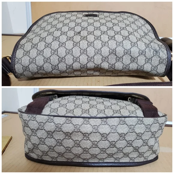 Gucci GG Plus Monogram Double Buckle Flap Messenger Bag - Picture 7 of 11